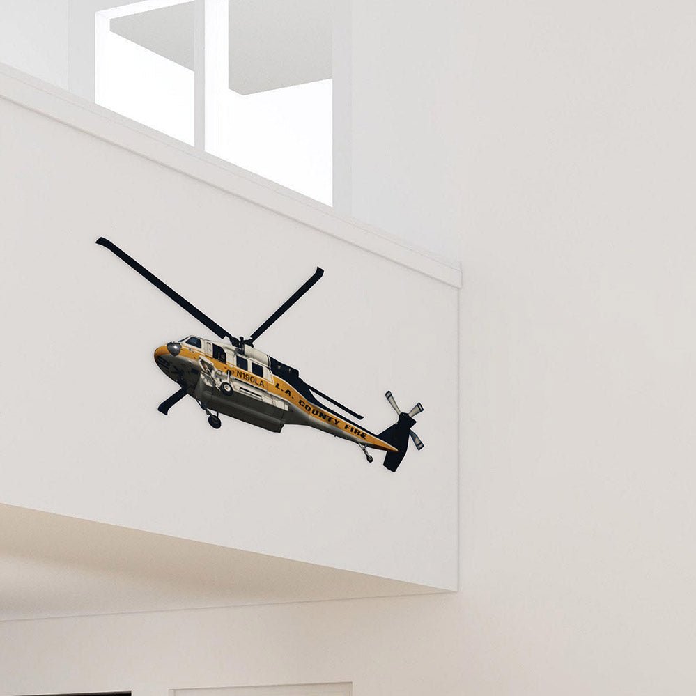 24x48 inch Fire Copter 19 Decal Installed on Balcony