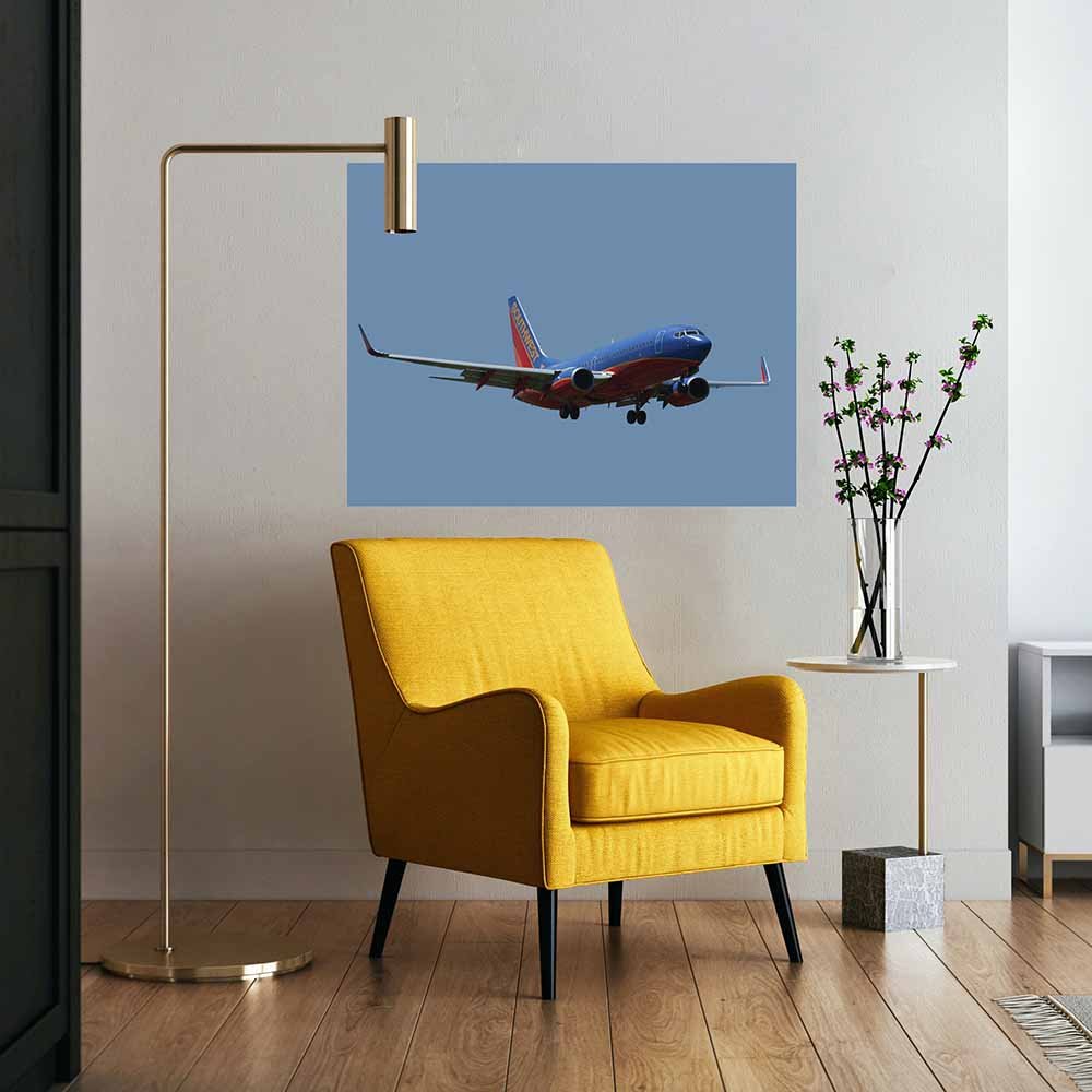 36.5x48 Southwest 737 Approach Decal Installed Above Chair