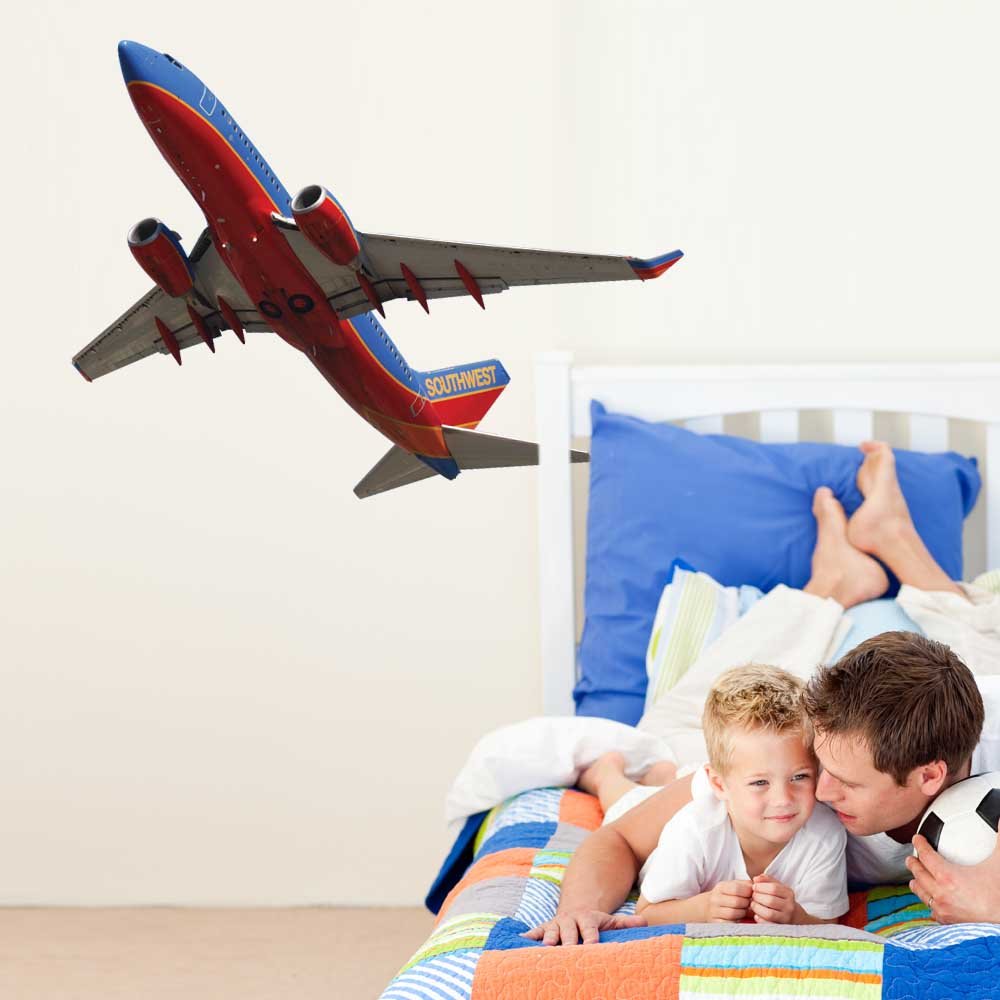 33x48 Southwest 737 Die-Cut Decal Installed in Boys Room