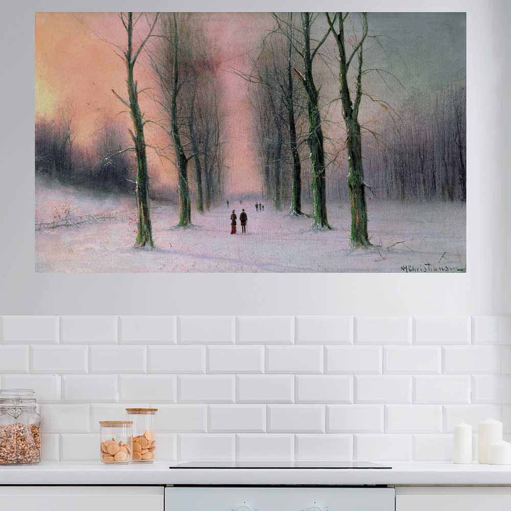 48 inch Snow Scene - Wanstead Park Decal Installed in Kitchen