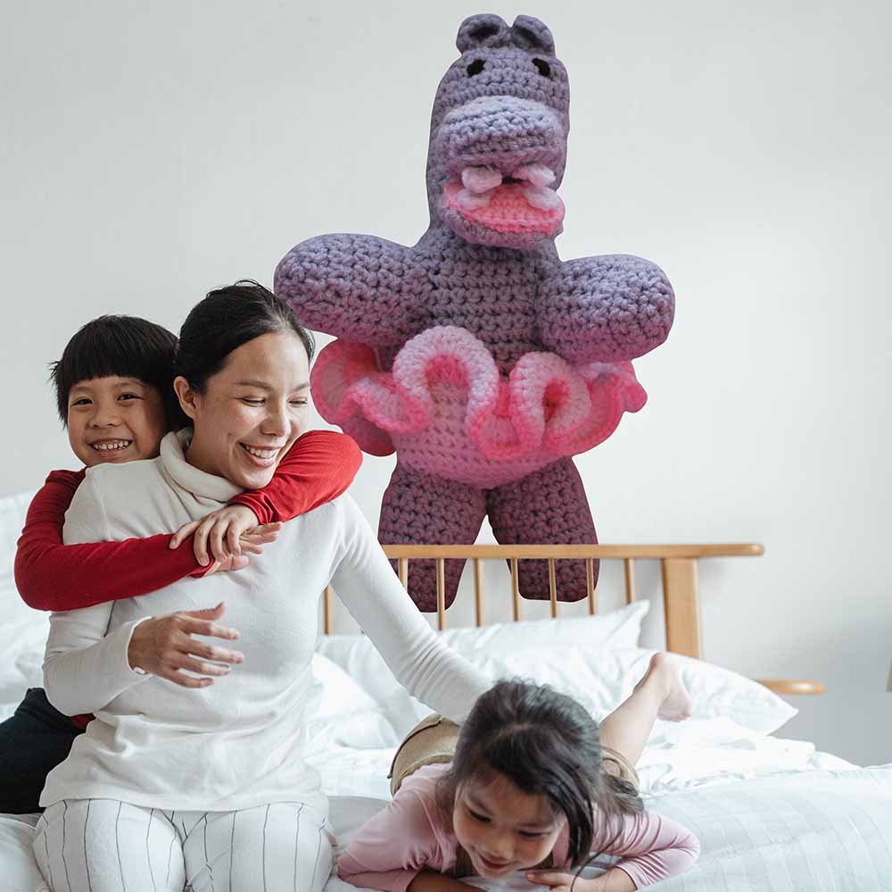 32x48 inch Ballerina Hippo Decal Installed in Kids Room