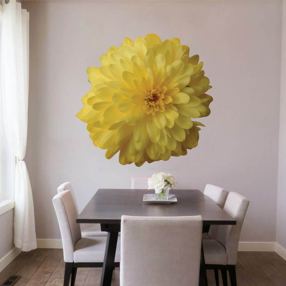 48x48 inch Chrysanthemum Decal Installed in Dining Room