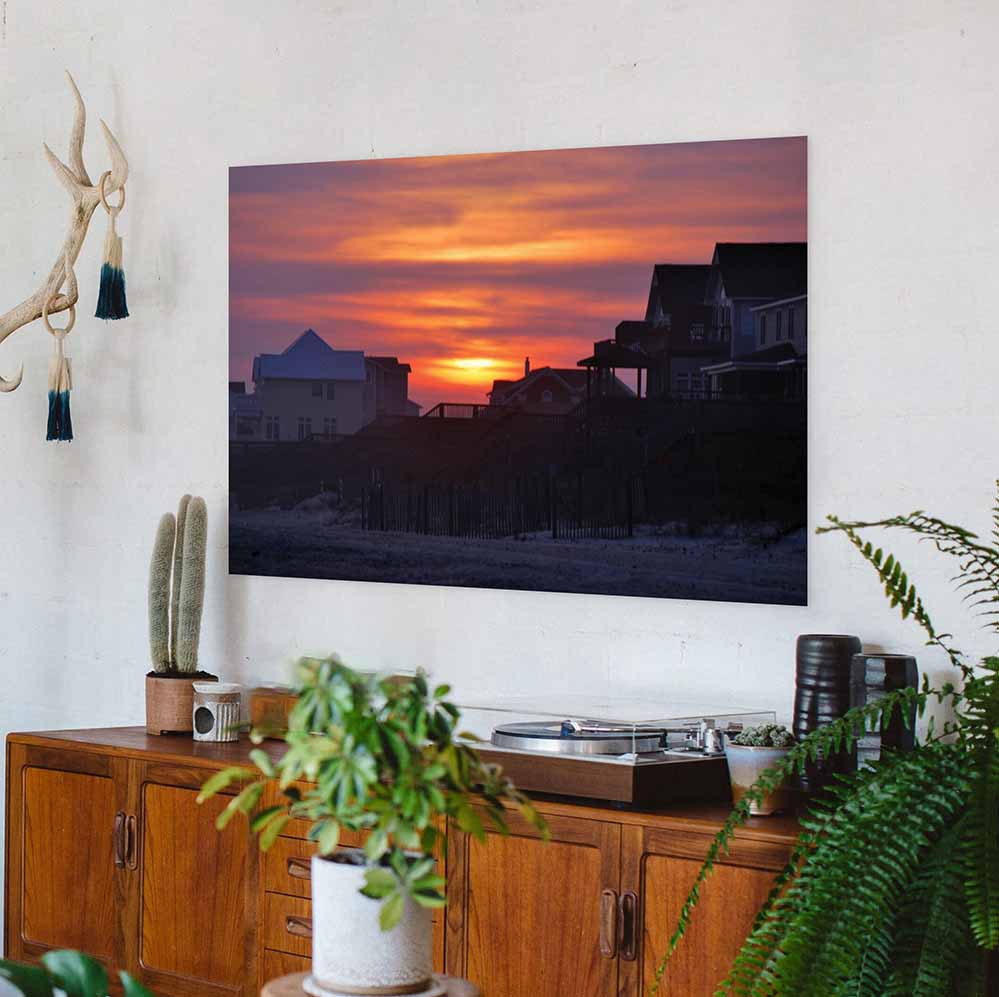 32x48 inch Sunset Poster Displayed Above Cabinet