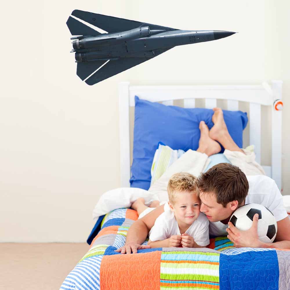 48 inch F-111 Aardvark Die-Cut Decal Installed in Kids Room