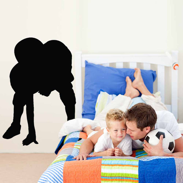48 inch Football Player Stance Wall Decal Installed in Boys Room