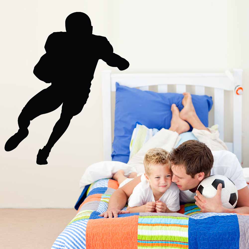 48 inch Football Running Back Wall Decal Installed in Boys Room