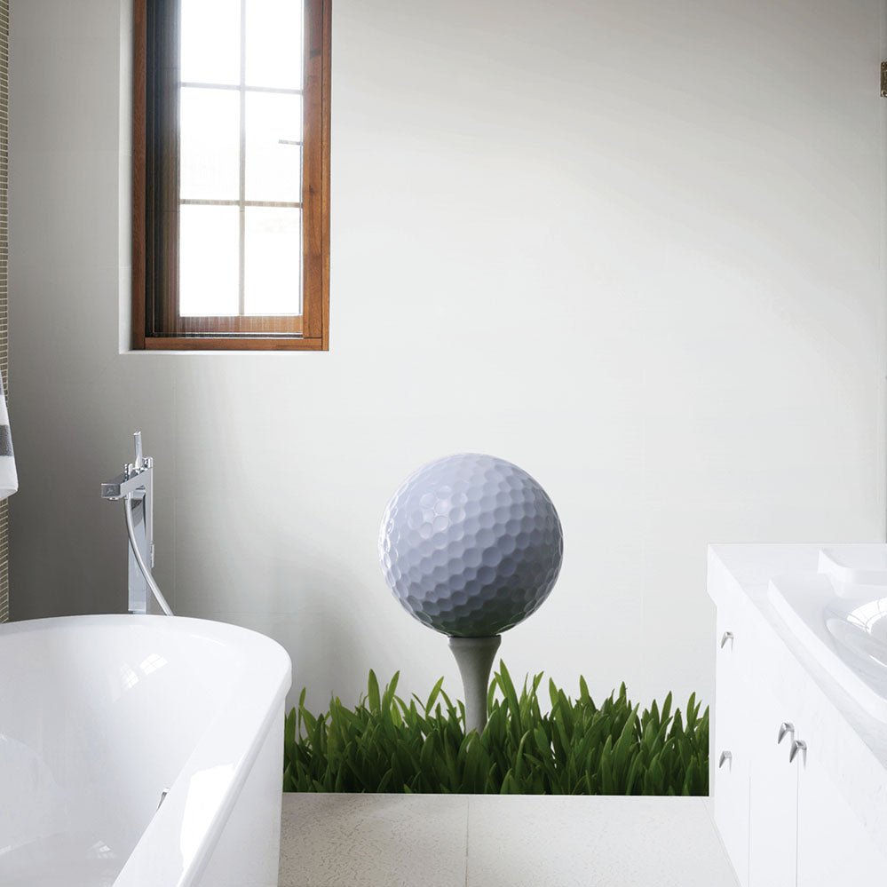 39.5x48 inch Fore Golf Decal Installed in Bathroom
