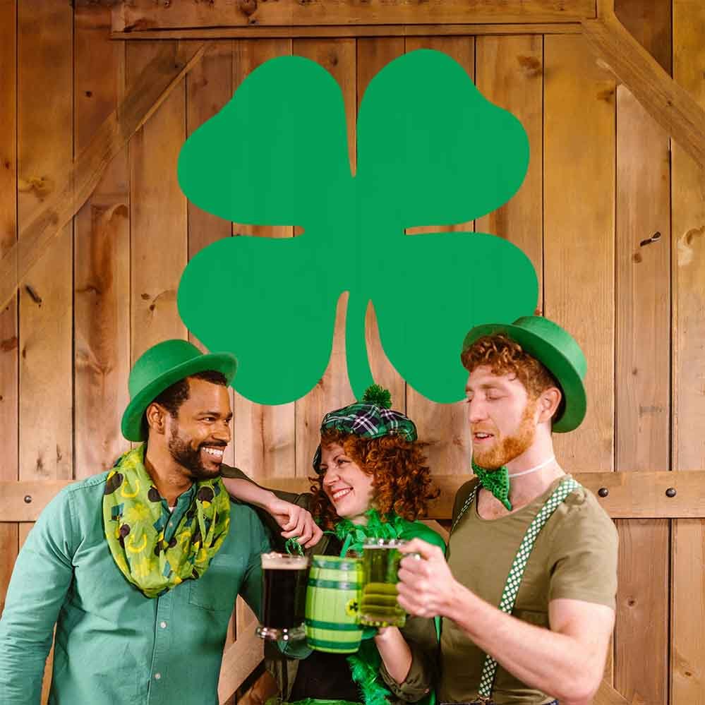 44x48 inch Shamrock Decal Installed on Wood Wall
