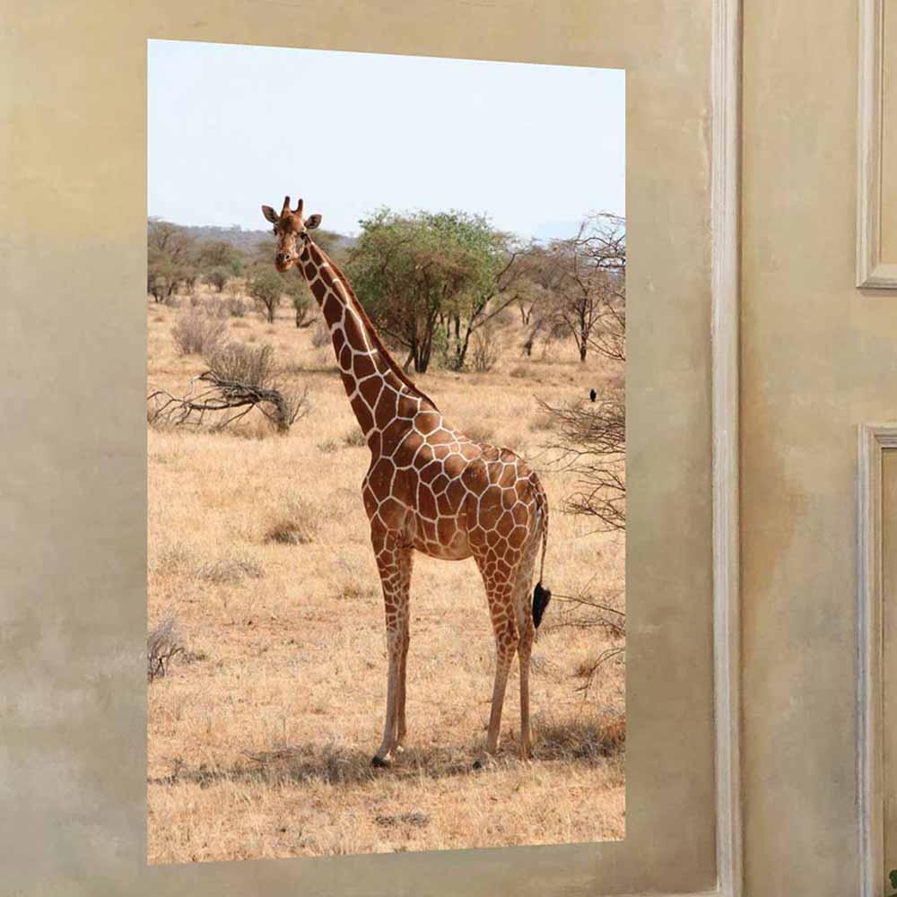 48 inch Giraffe Portrait Poster Displayed on Wall