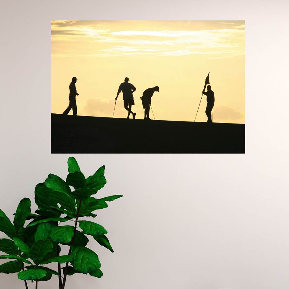 32x48 inch Golf Silhouettes Decal Installed on Wall