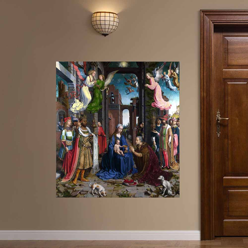 43.5x48 inch Adoration of the Kings Decal Installed by Door