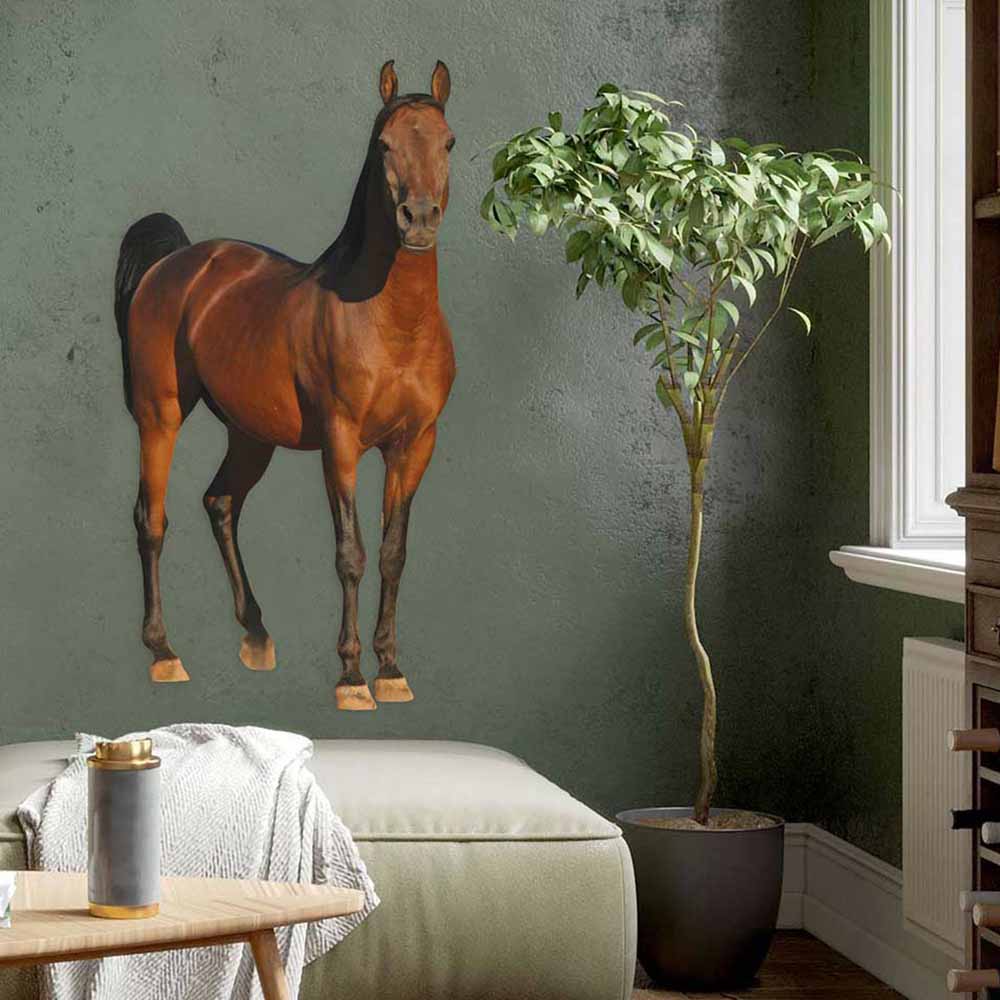 48 inch Horse Die-Cut Decal Installed by Potted Tree