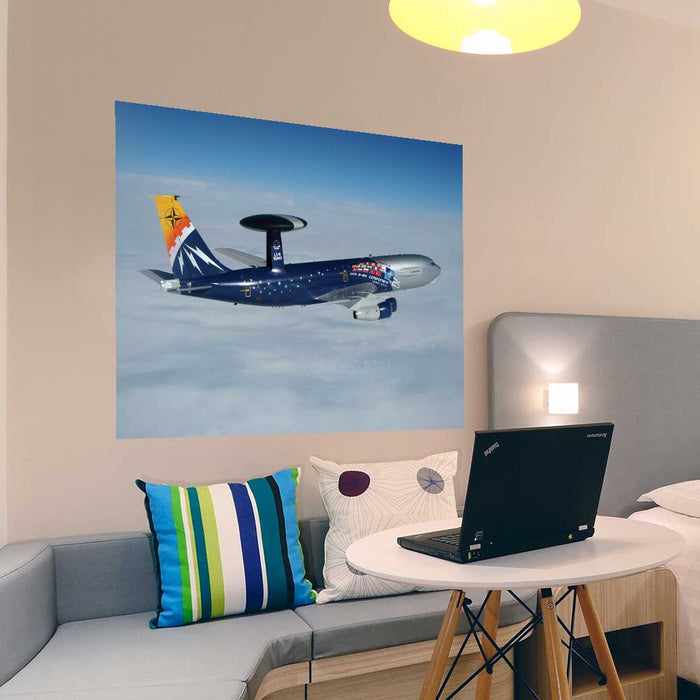 48 inch Radar Plane Wall Decal Installed in Bedroom
