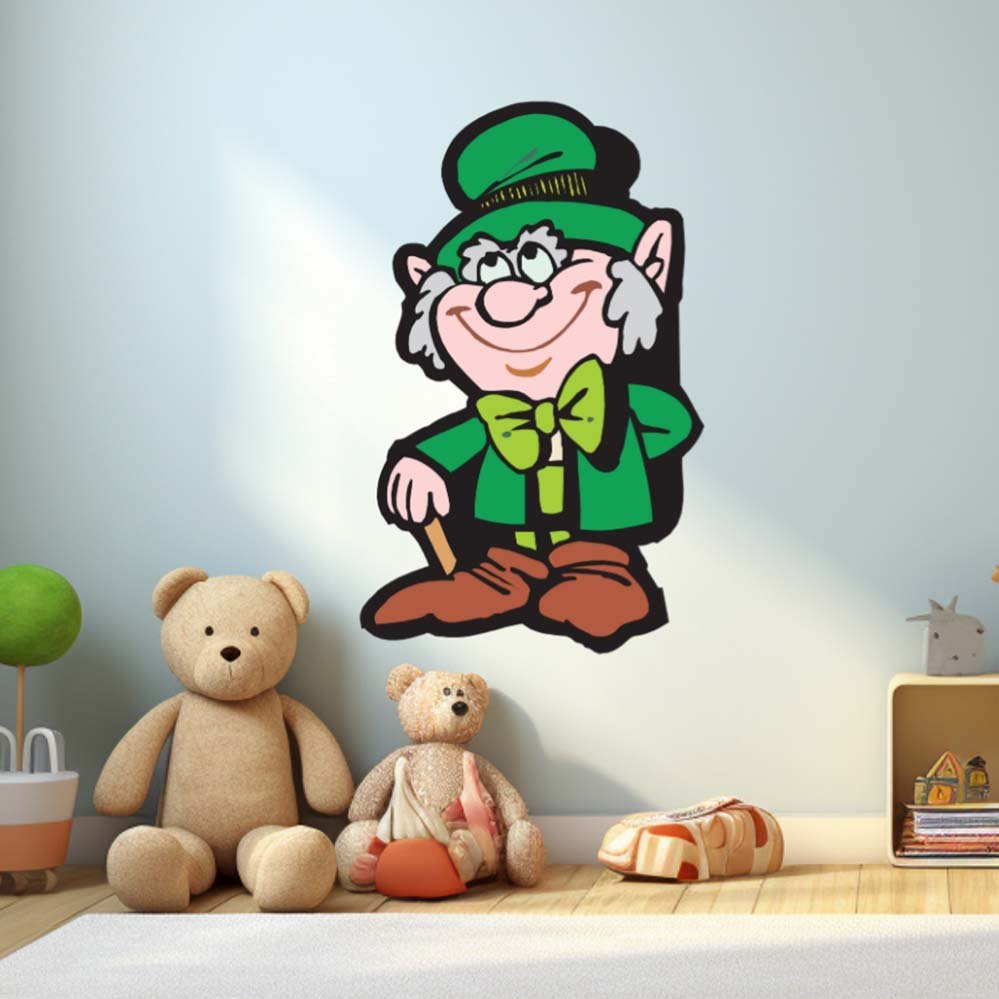 29x48 inch Leprechaun Decal Installed in Kids Playroom