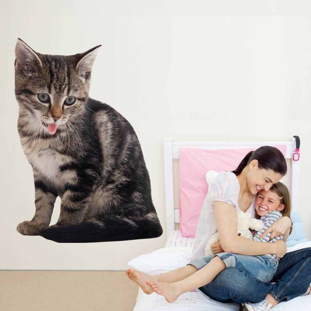48 inch Manx Kitten Die-Cut Decal Installed in Girls Room