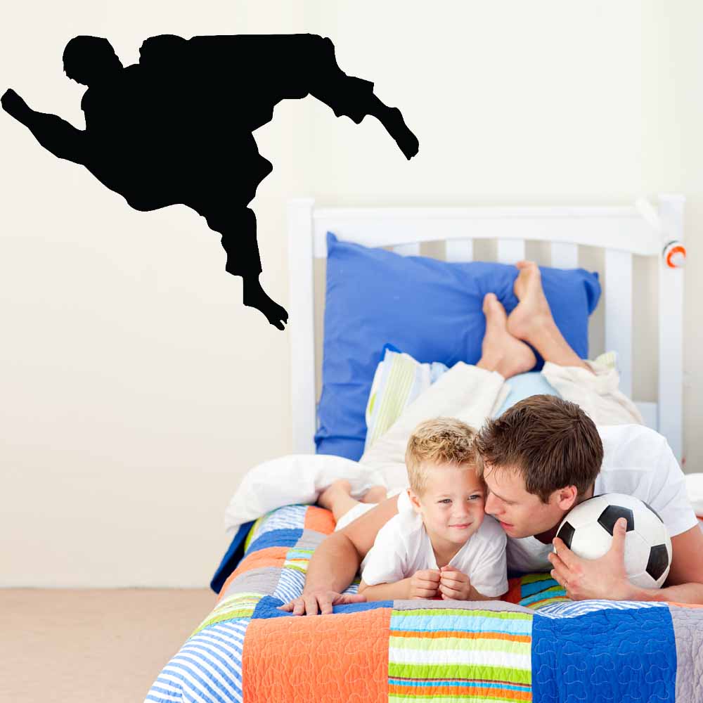 48 inch Martial Arts Judo Silhouette Wall Decal Installed in Boys Room