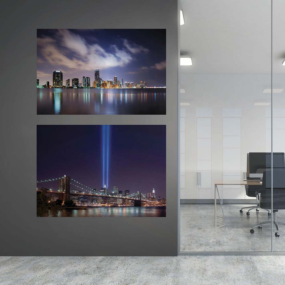 32x48 inch Miami at Dusk Poster Installed in Office