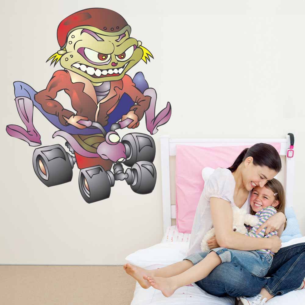 40.5x48 inch Monster Rider Decal Installed in Girls Room