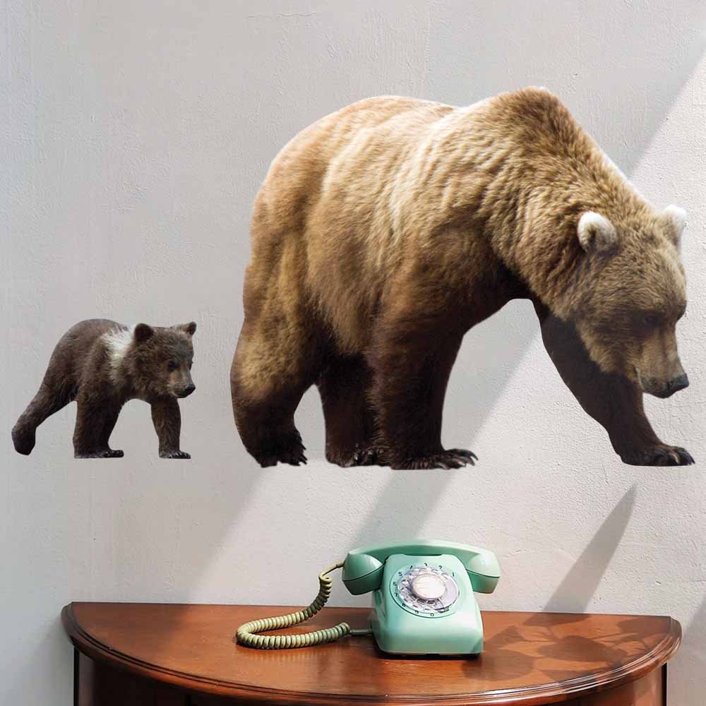 48 inch Mother Bear & Cub Die-Cut Decal Installed Above Phone Table