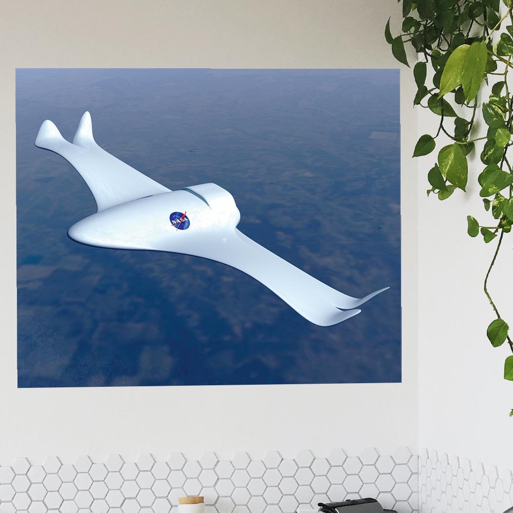 48 inch NASA Smart Plane in Flight Poster Displayed on Wall