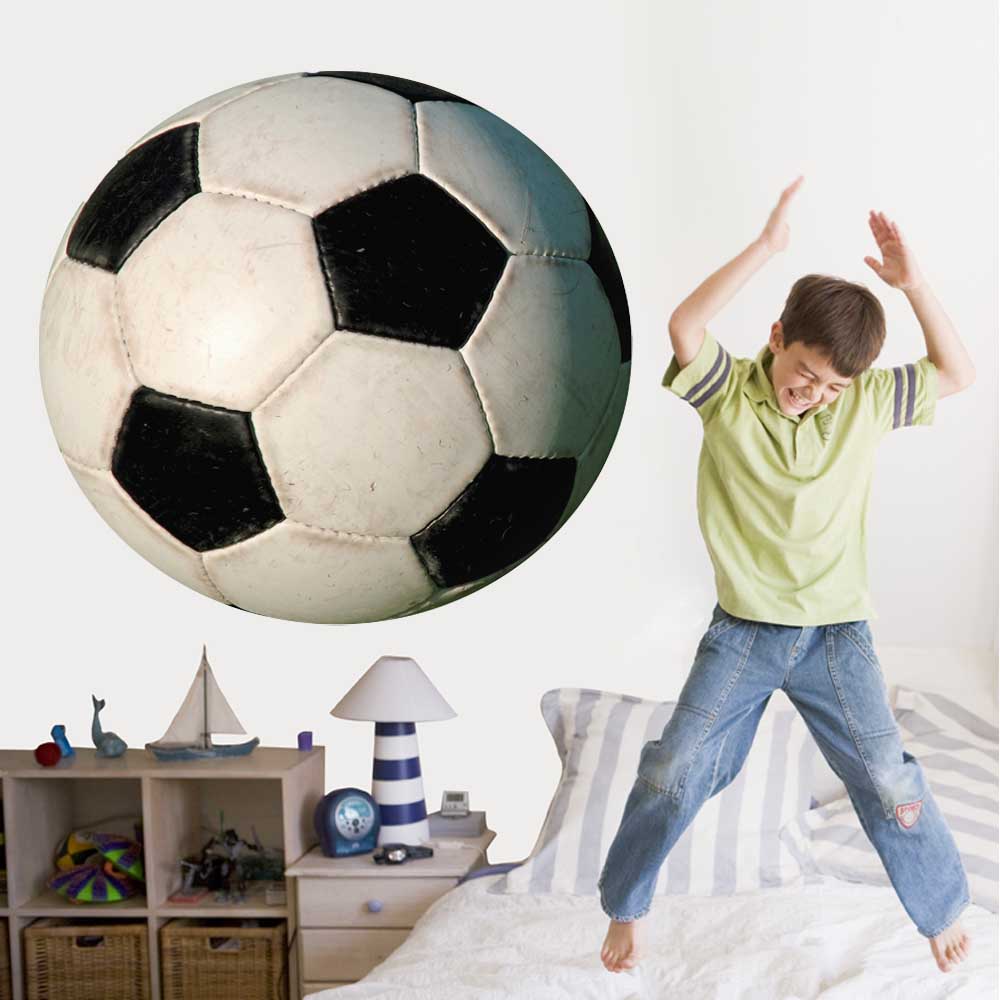 48 inch Soccer Ball II Wall Decal Installed in Boys Room
