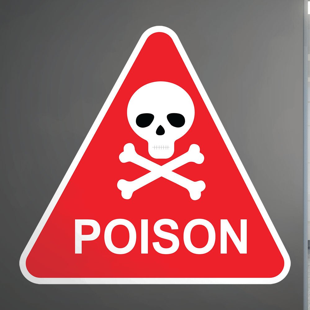 48 inch Poison Sign Wall Decal Installed on Wall