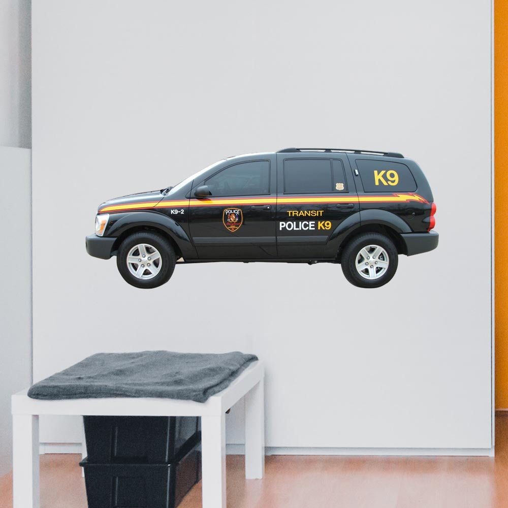 21x48 inch Police K9 SUV Decal Installed Above Bench