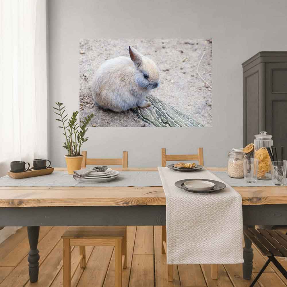 48 inch Baby Bunny Wall Decal Installed in Dining Room