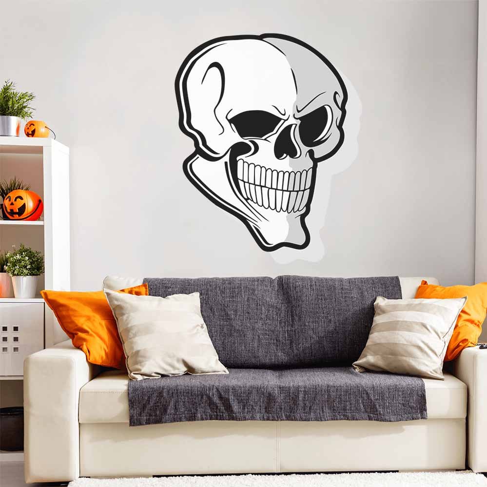 39x48 inch Skull Wall Decal Above Sofa