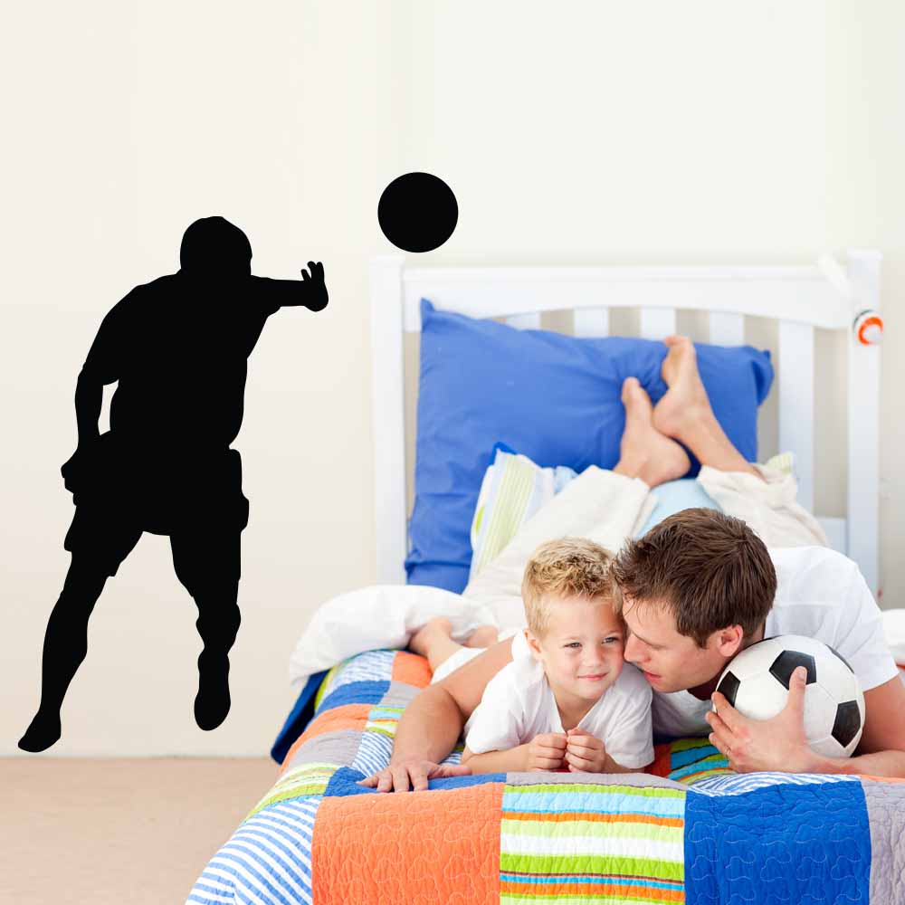 48 inch Soccer Silhouette II Wall Decal Installed in Boys Room