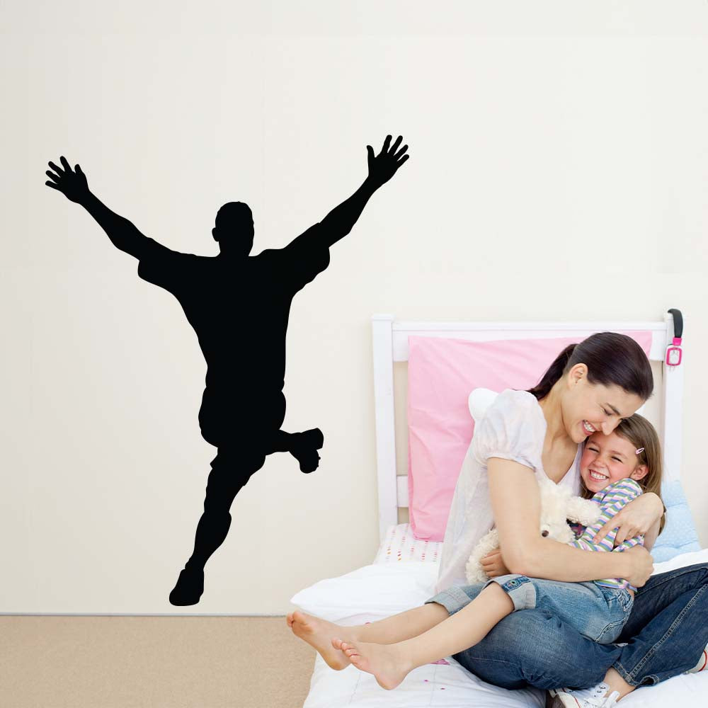 48 inch Soccer Silhouette IV Wall Decal Installed in Girls Room