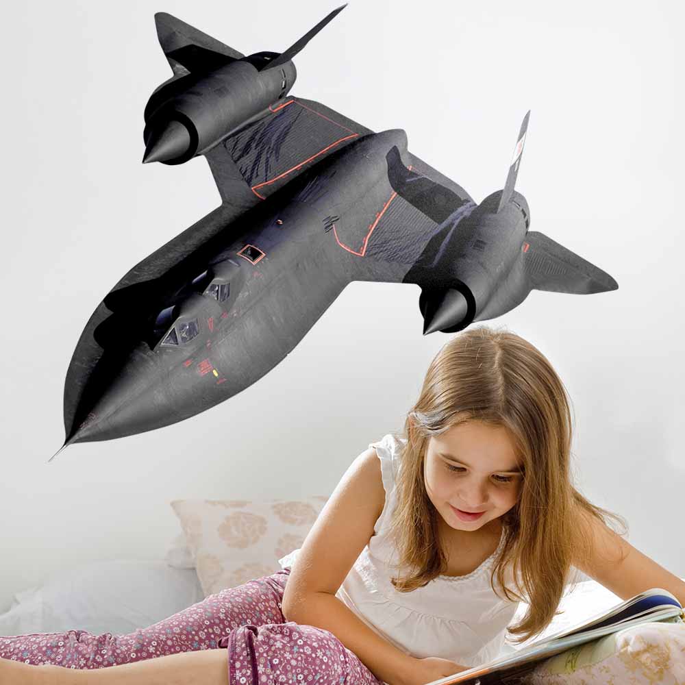 48 inch SR-71 Blackbird Wall Decal Installed in Girls Room