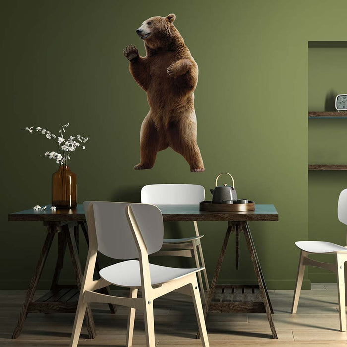 48 inch Standing Grizzly Wall Decal Installed in Dining Area