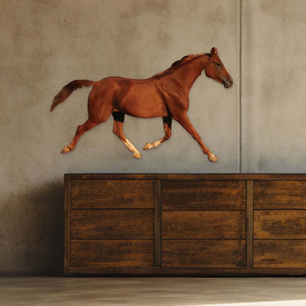 48 inch Trotting Horse Die-Cut Decal Installed Above Dresser