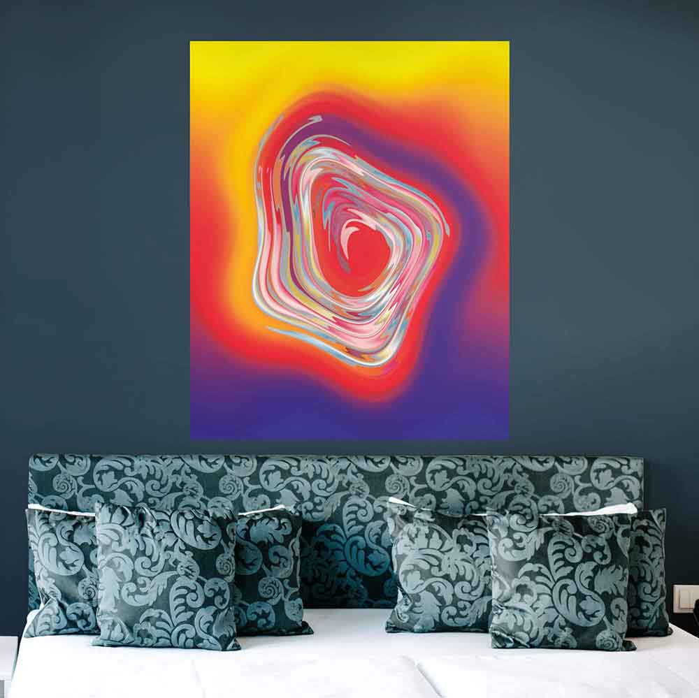 48 inch Redhole Wall Decal Installed Above Bed