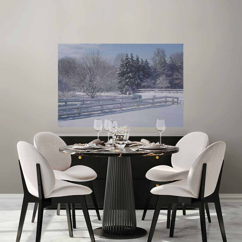 48 inch Snow Heaven Poster Displayed in Dining Area