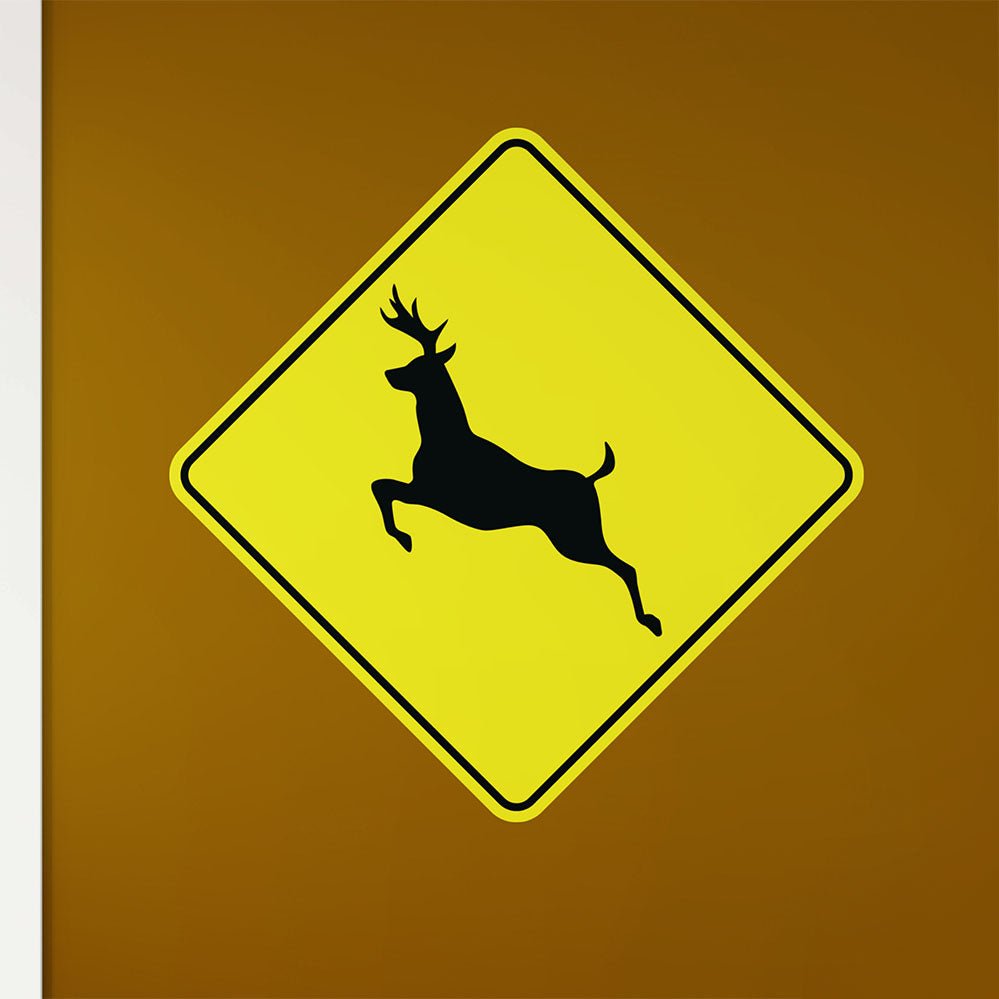 48 inch Deer Crossing Sign Decal Installed on Wall
