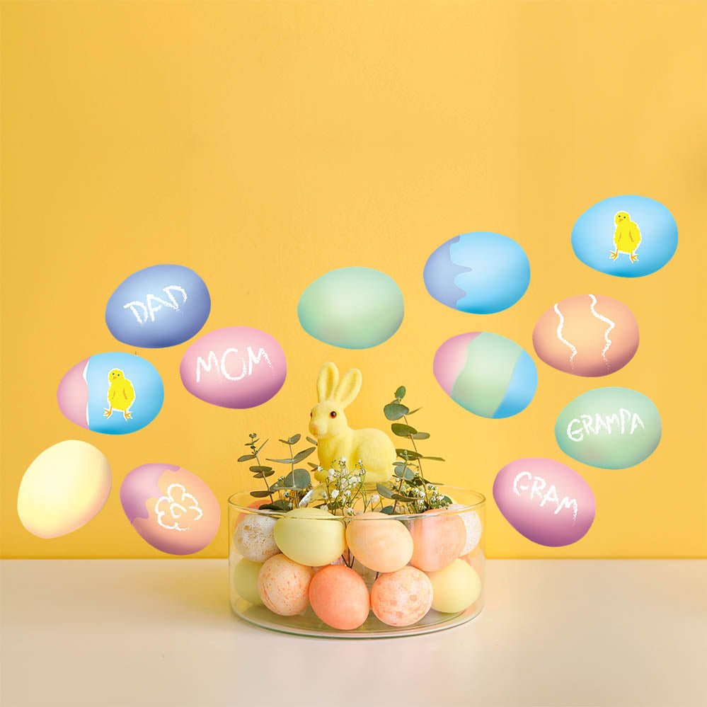 10inch x 13inch Easter Egg Wall Decals Installed