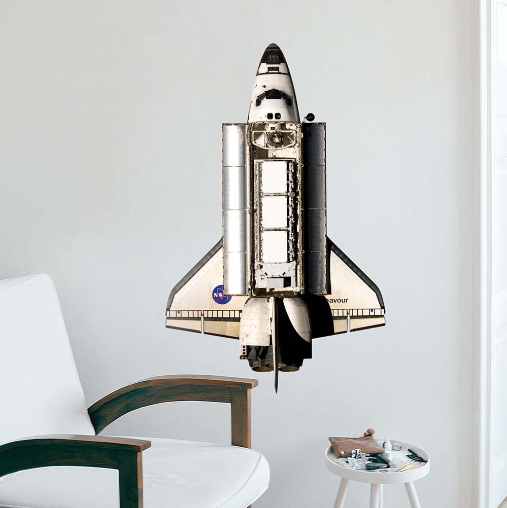 30x48 inch Space Shuttle Endeavor Decal Installed Near Chair
