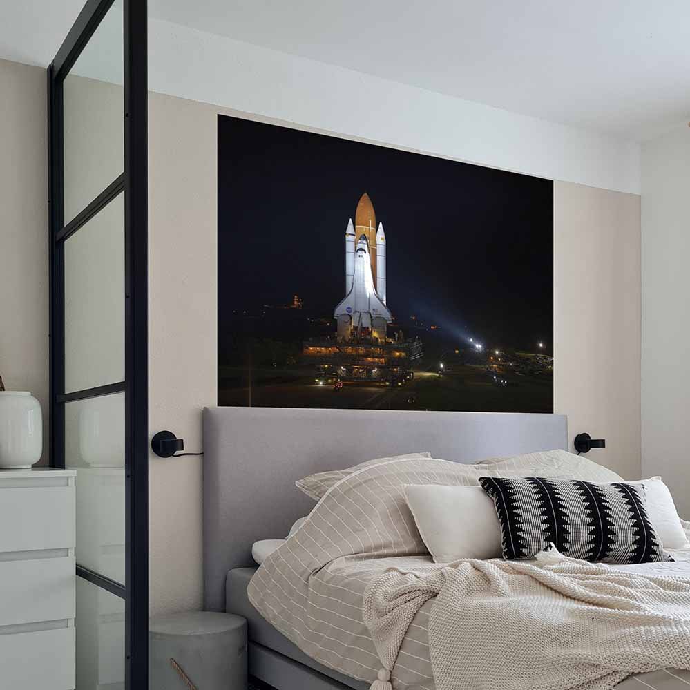 32x48 inch Space Shuttle Transport Poster Installed in Bedroom