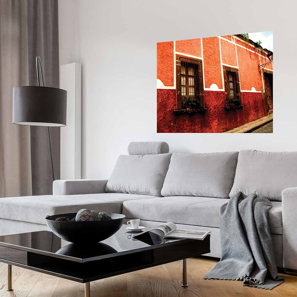36x48 inch Mexican Architecture Decal Installed in Living Room