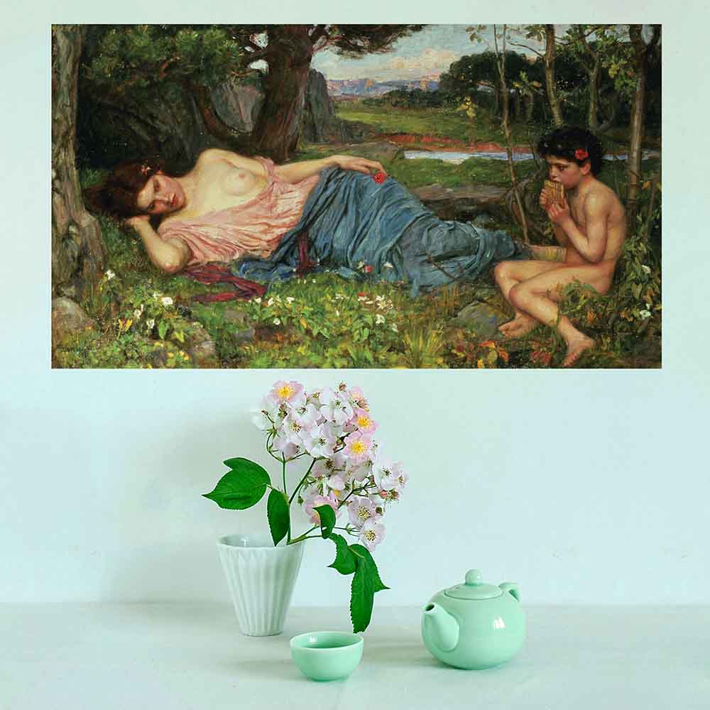 48 inch Listen to My Sweet Pipings Poster Displayed Above Table