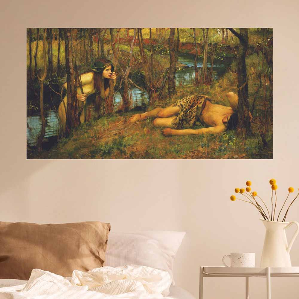 48 inch The Naiad Poster Displayed in Bedroom