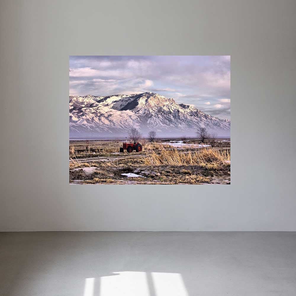 38.5x48 inch Rocky Mountain Tractor Decal Installed on Wall