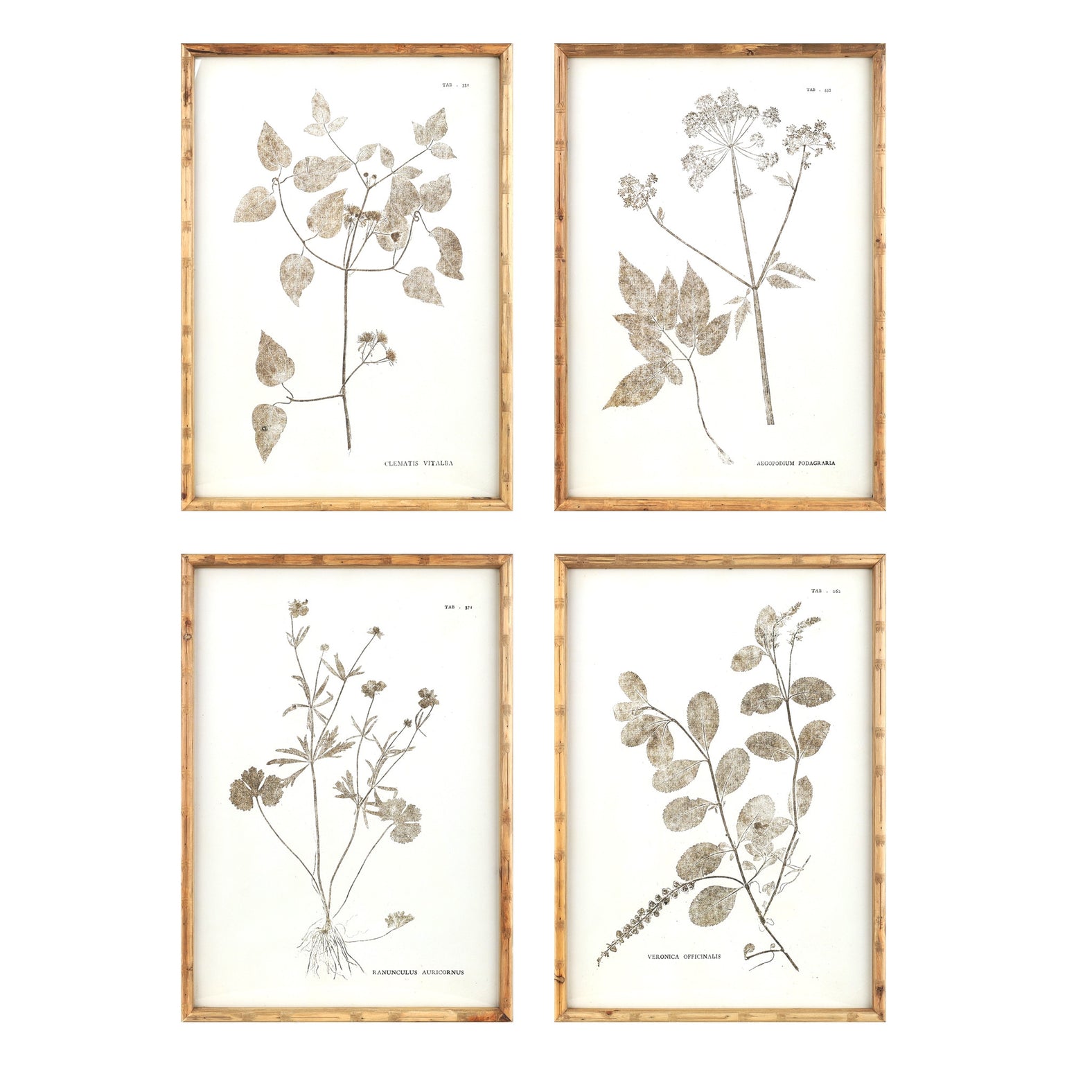 Set of Four Solid Wood Flower Wall Art | 27.5