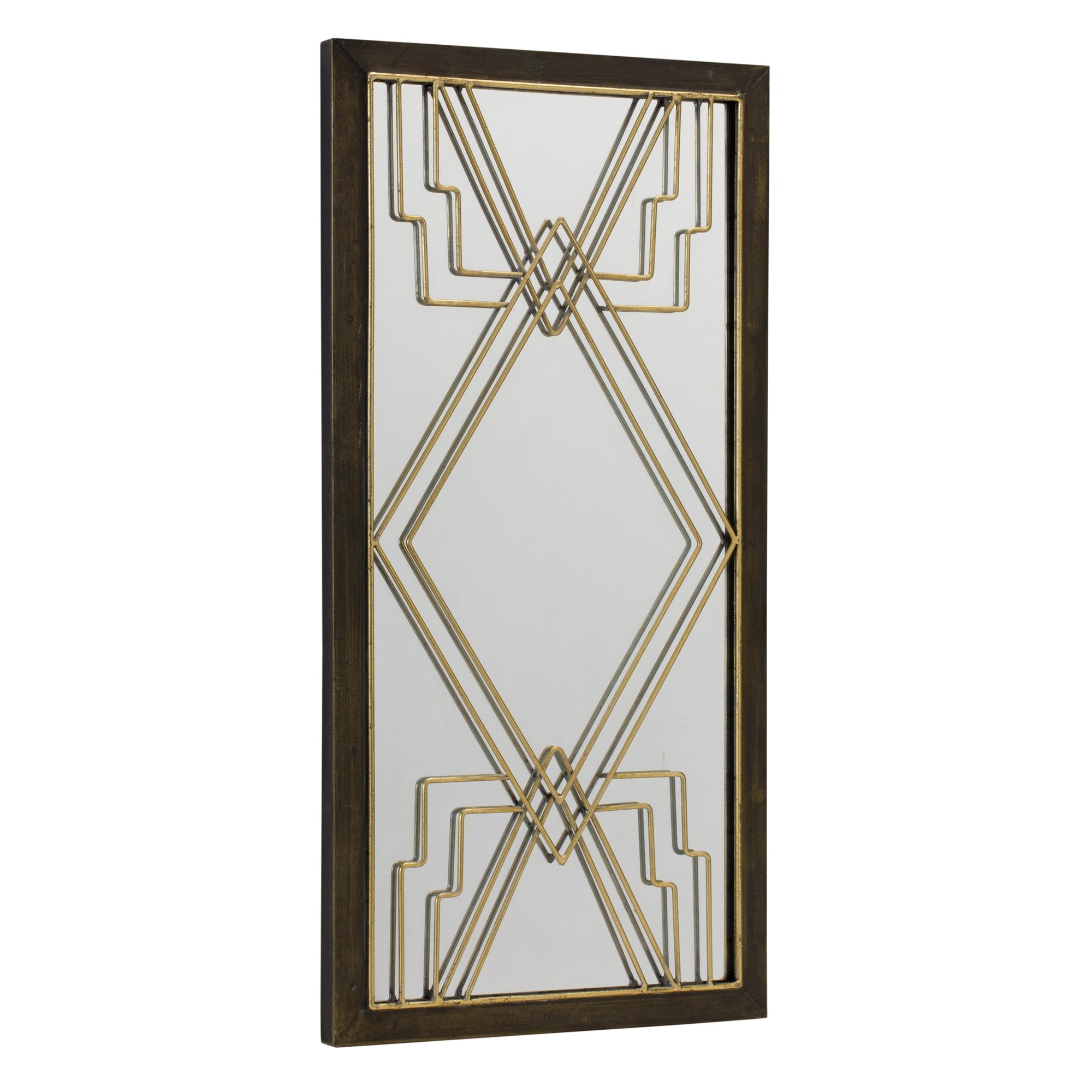 Gold Metal Aztec Wall Mirror | 12