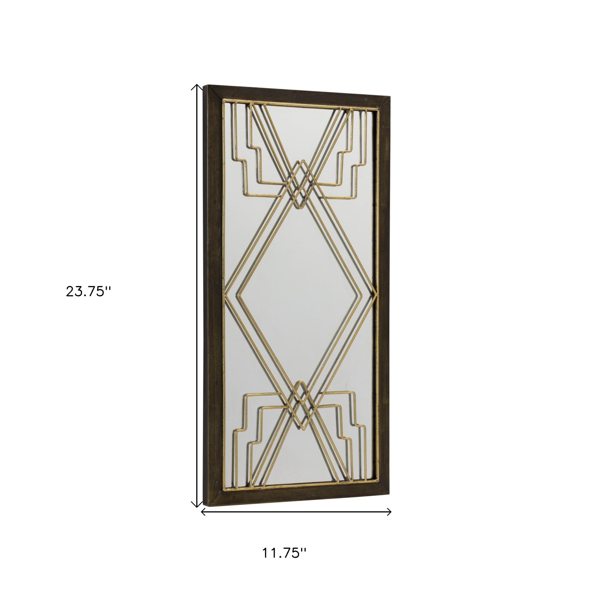 Gold Metal Aztec Wall Mirror | 12