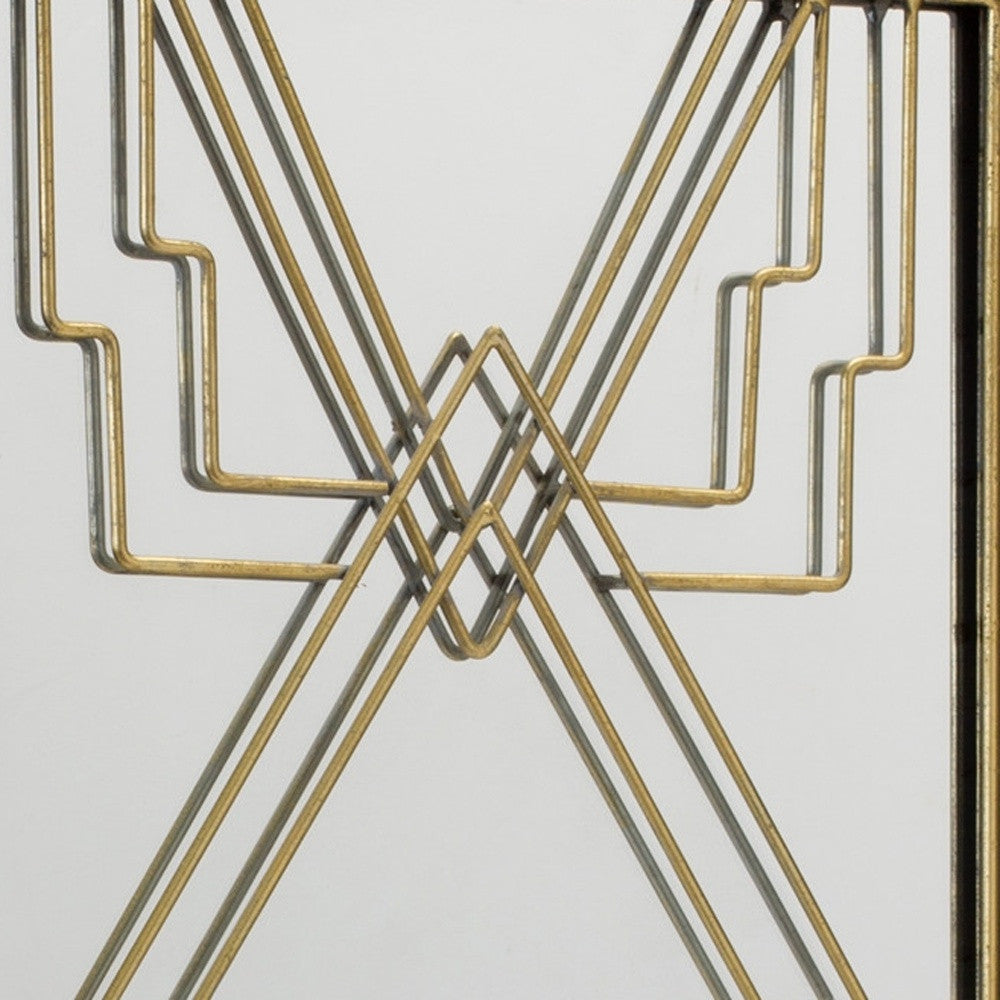 Gold Metal Aztec Wall Mirror | 12