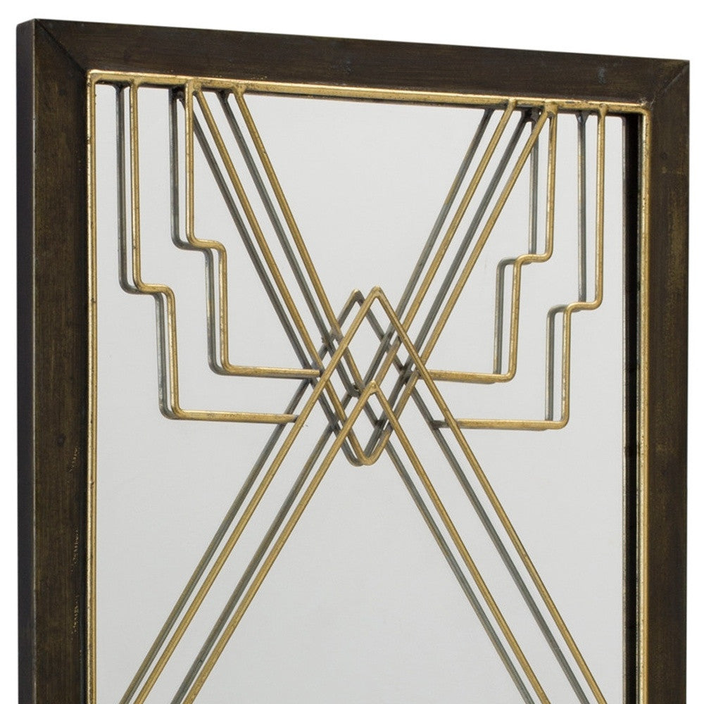 Gold Metal Aztec Wall Mirror | 12