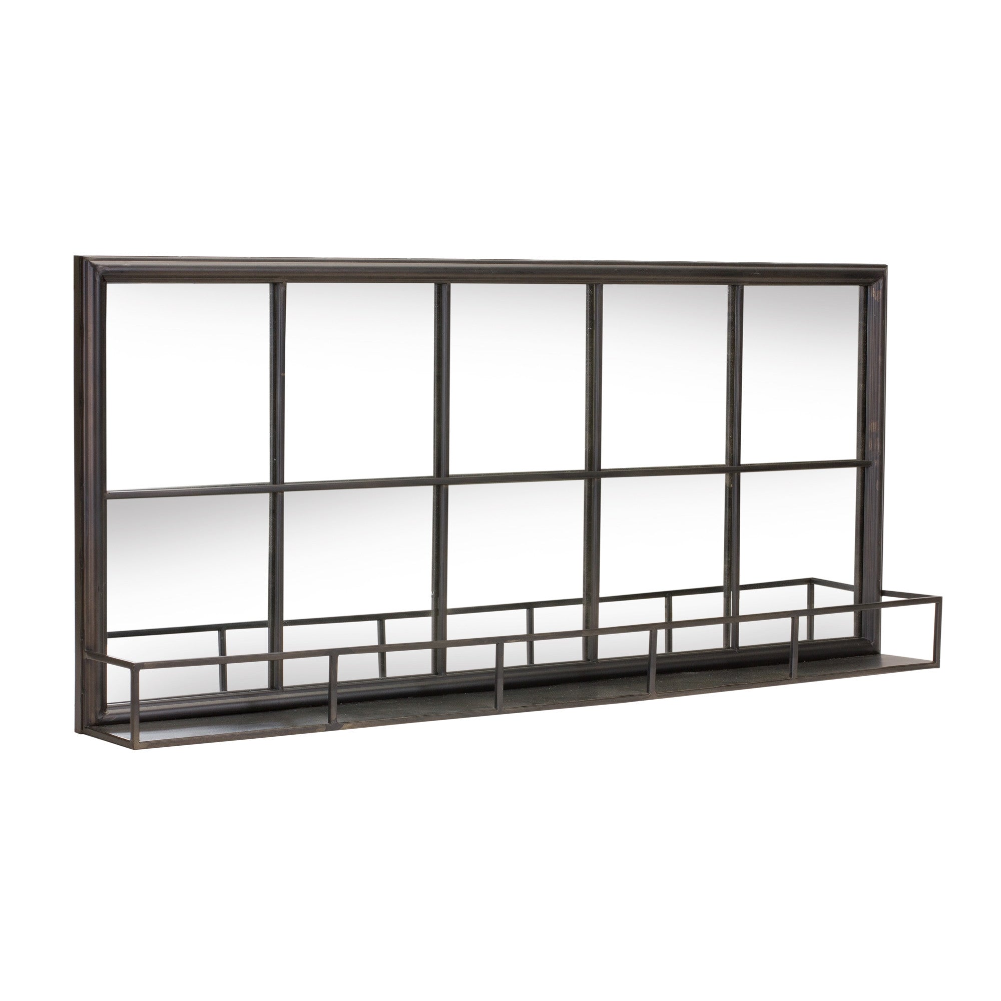 Black Metal Grid Wall Decor Shelf | 18